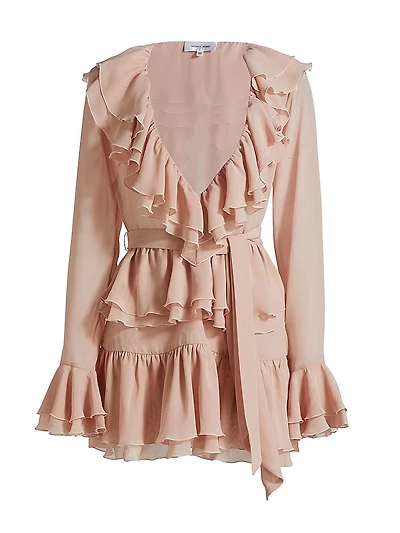 Palmero Ruffled Tie-Waist Minidress