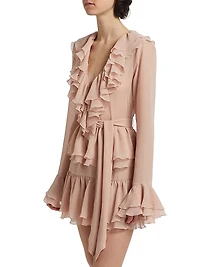 Palmero Ruffled Tie-Waist Minidress