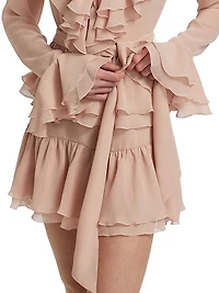 Palmero Ruffled Tie-Waist Minidress