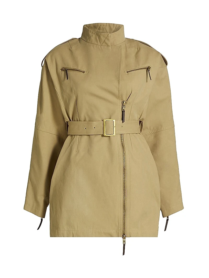 Costura Stretch-Cotton Belted Minidress