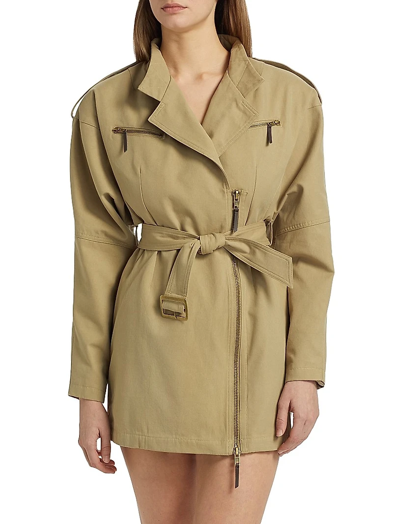 Costura Stretch-Cotton Belted Minidress