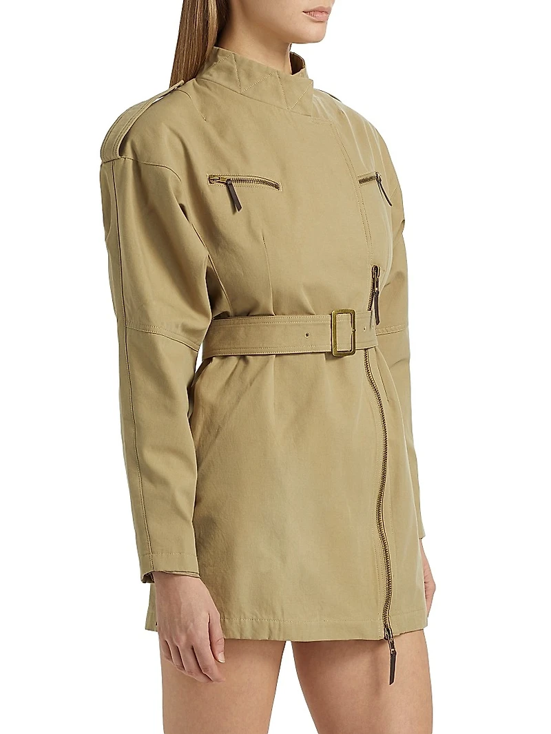 Costura Stretch-Cotton Belted Minidress