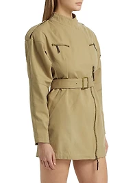 Costura Stretch-Cotton Belted Minidress