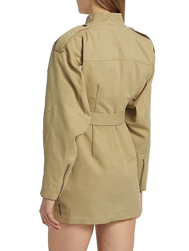 Costura Stretch-Cotton Belted Minidress