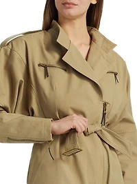 Costura Stretch-Cotton Belted Minidress