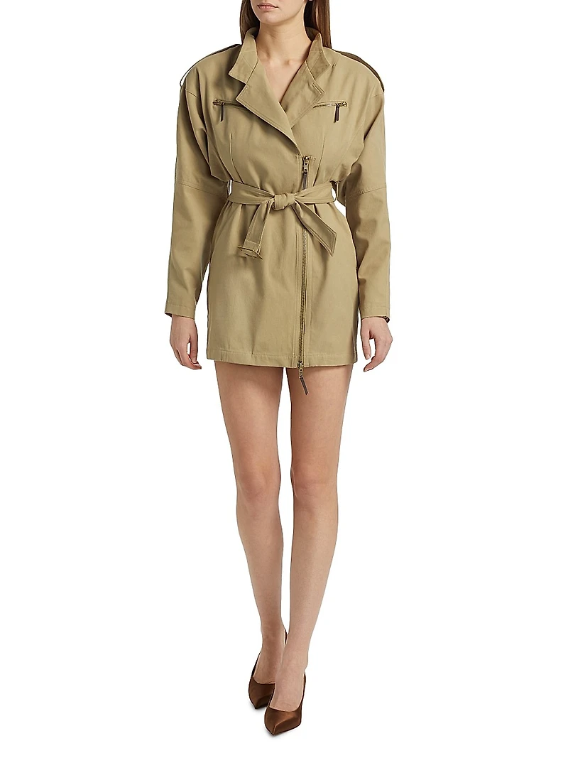 Costura Stretch-Cotton Belted Minidress