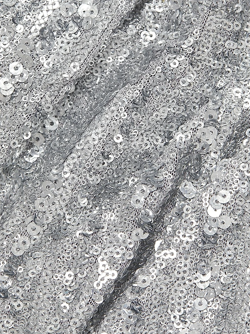 Sequined Draped Column Gown