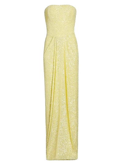 Sequined Strapless Column Gown