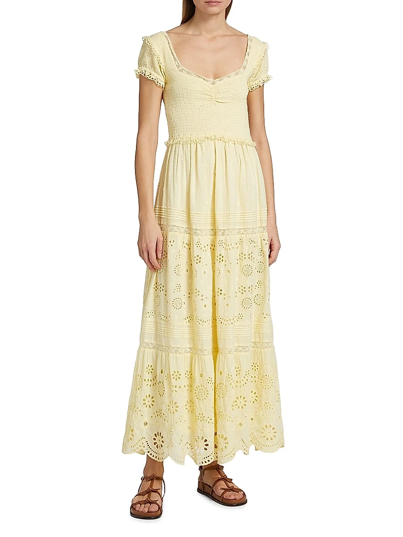 Bisolet Eyelet Cotton Maxi Dress