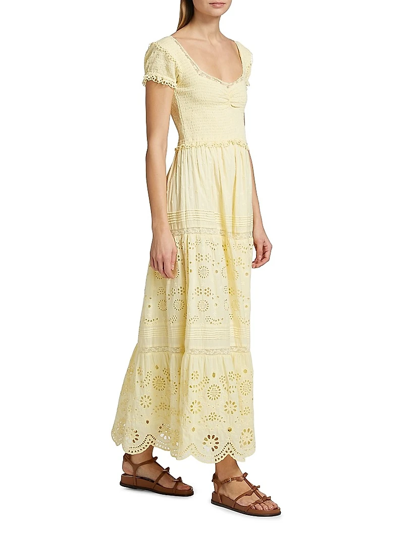 Bisolet Eyelet Cotton Maxi Dress