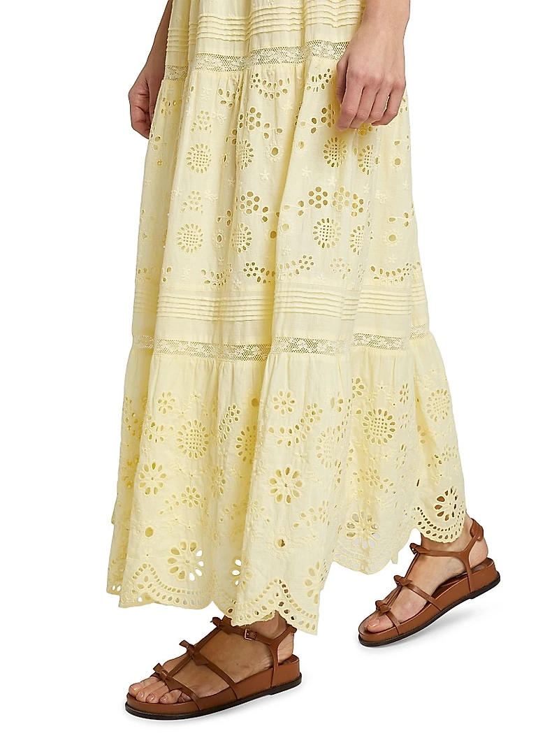 Bisolet Eyelet Cotton Maxi Dress