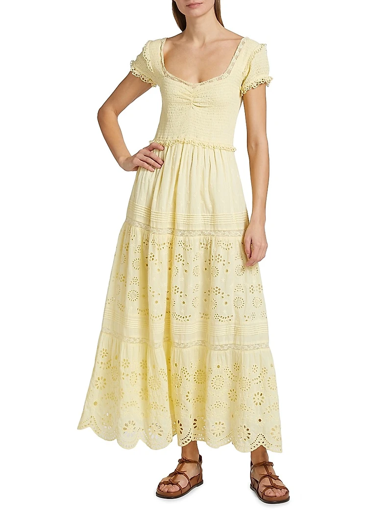 Bisolet Eyelet Cotton Maxi Dress
