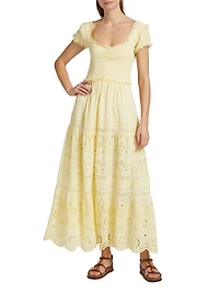 Bisolet Eyelet Cotton Maxi Dress
