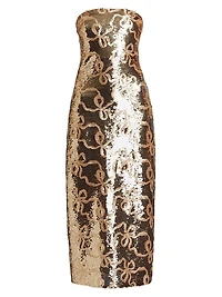 Stasia Sequin Bow Midi-Dress