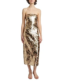 Stasia Sequin Bow Midi-Dress