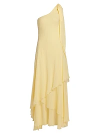 Alliara Asymmetric Draped Maxi Dress