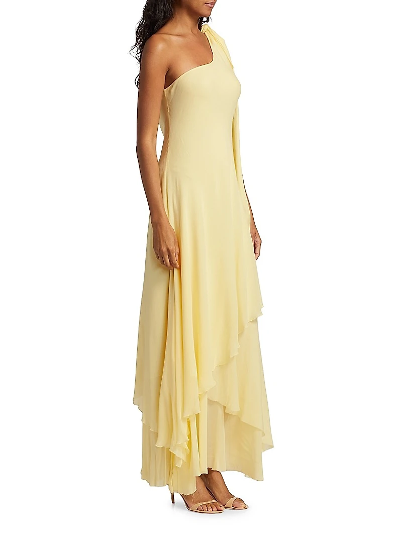 Alliara Asymmetric Draped Maxi Dress