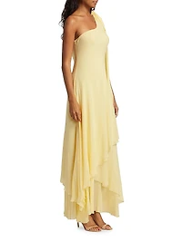 Alliara Asymmetric Draped Maxi Dress