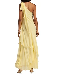 Alliara Asymmetric Draped Maxi Dress