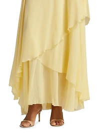 Alliara Asymmetric Draped Maxi Dress