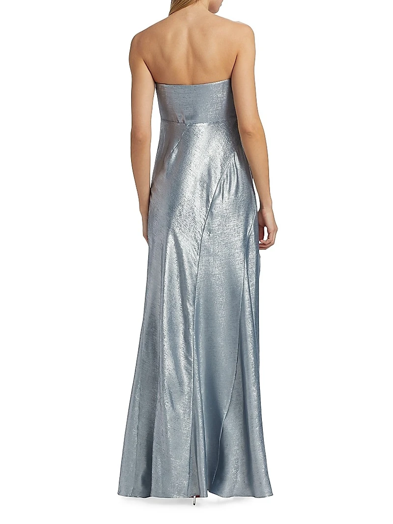 Elmina Bow-Embellished Strapless Dress
