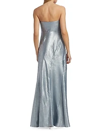 Elmina Bow-Embellished Strapless Dress
