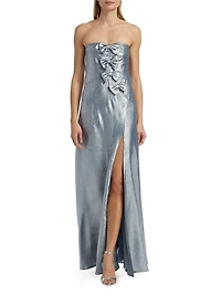 Elmina Bow-Embellished Strapless Dress