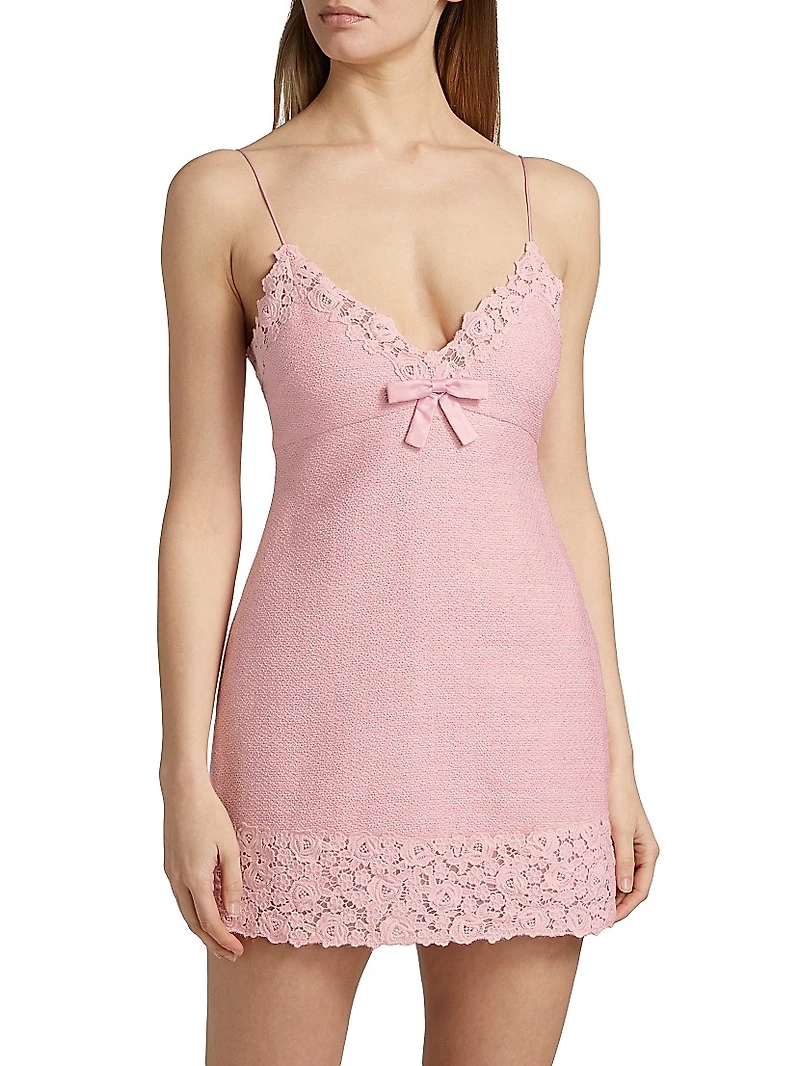 Meva Tweed Bow Minidress