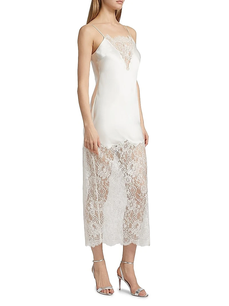 Amarissa Lace Bias-Cut Midi-Dress
