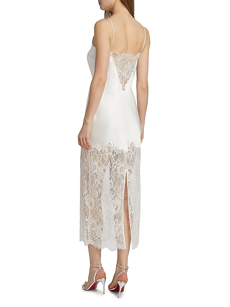 Amarissa Lace Bias-Cut Midi-Dress