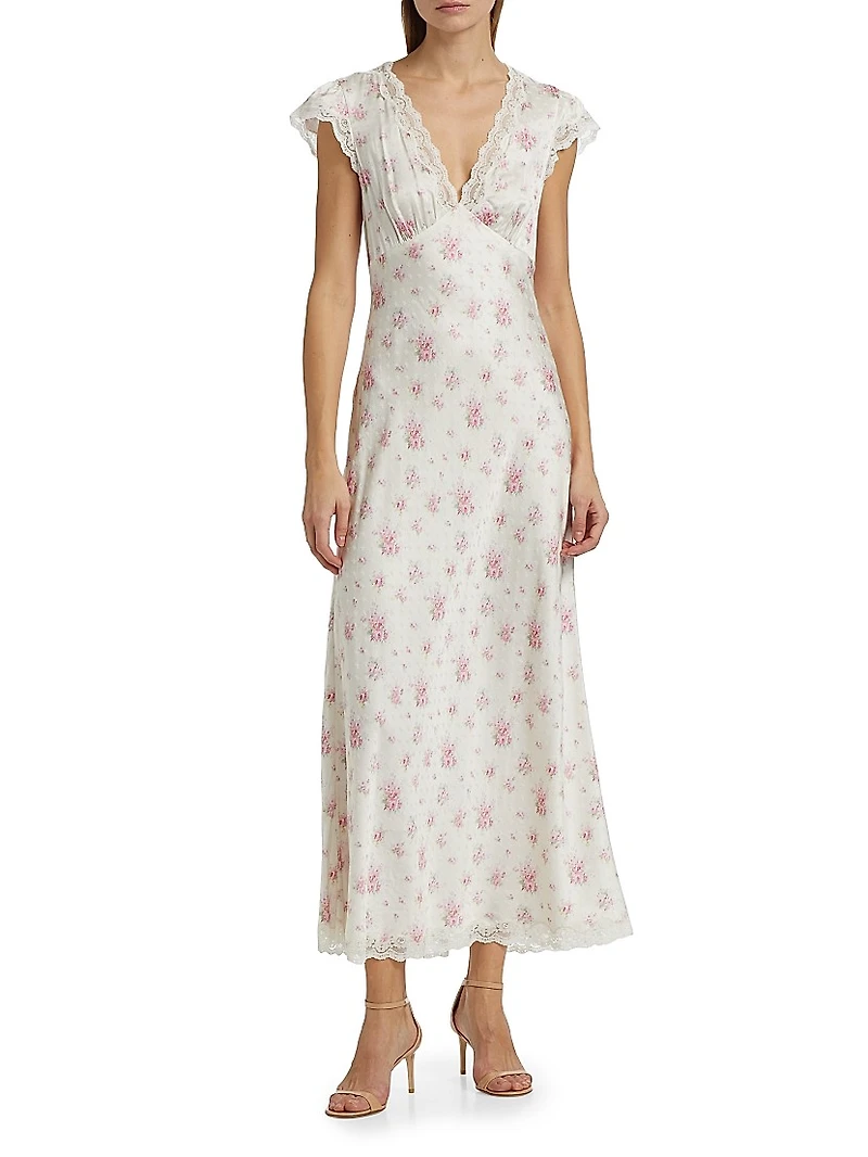 Theodore Silk-Blend Floral Jacquard Maxi Dress