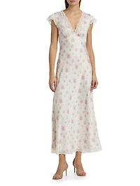 Theodore Silk-Blend Floral Jacquard Maxi Dress