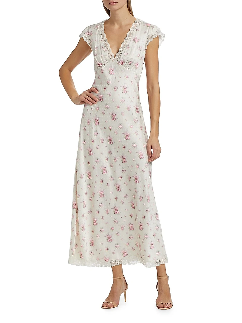 Theodore Silk-Blend Floral Jacquard Maxi Dress