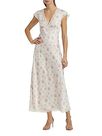 Theodore Silk-Blend Floral Jacquard Maxi Dress