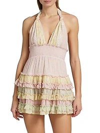 Quintelle Halterneck Ruffled A-Line Minidress