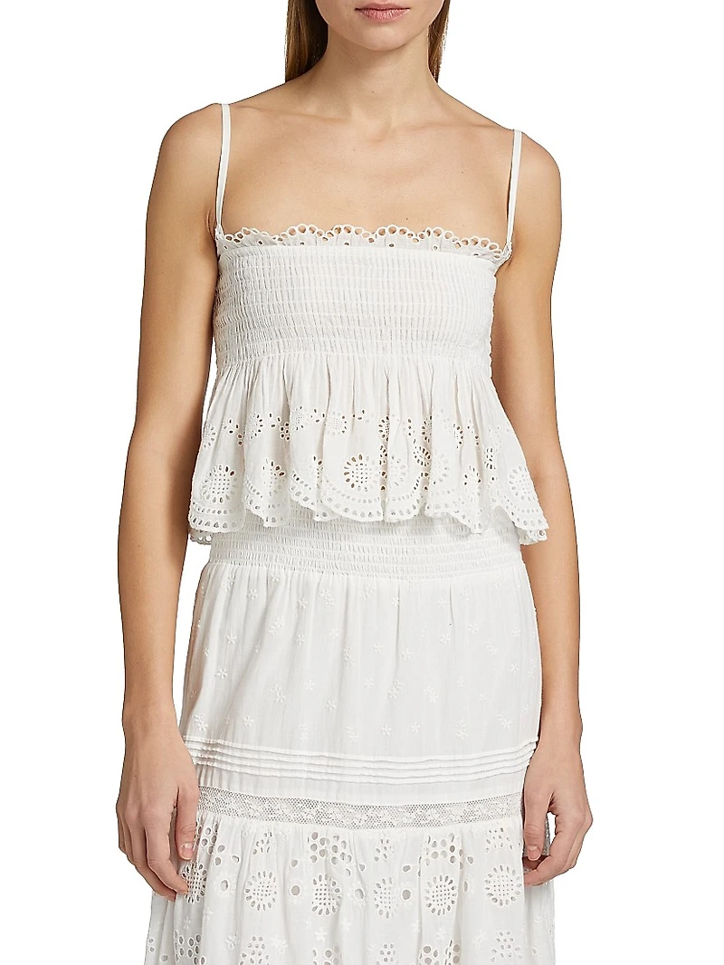 Condie Shirred A-Line Crop Top