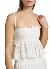 Condie Shirred A-Line Crop Top