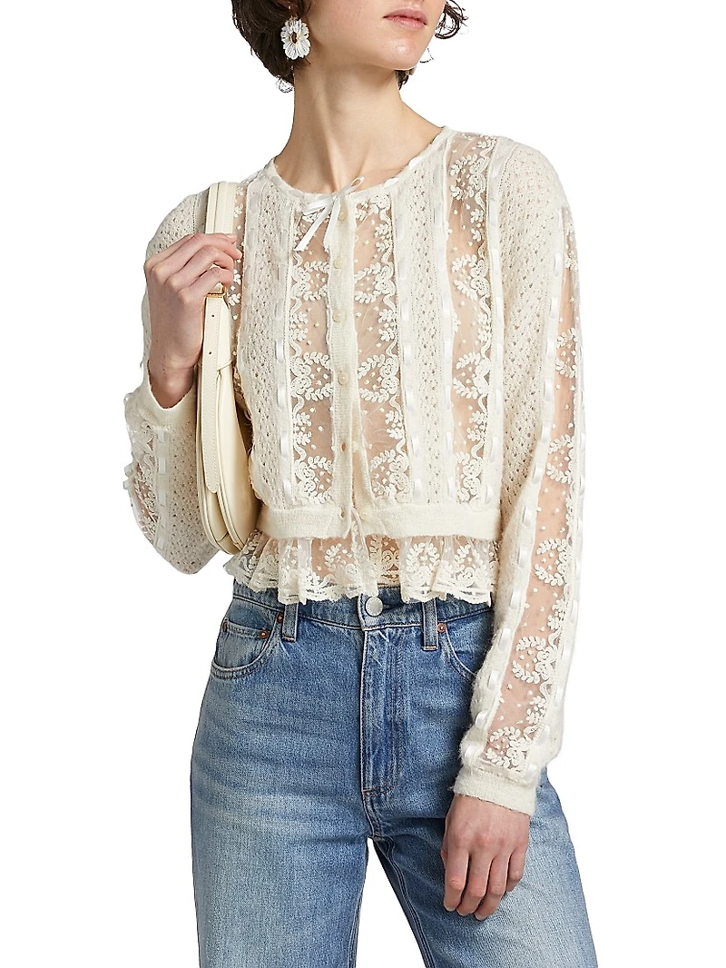 Reneley Ribbon & Lace Cardigan