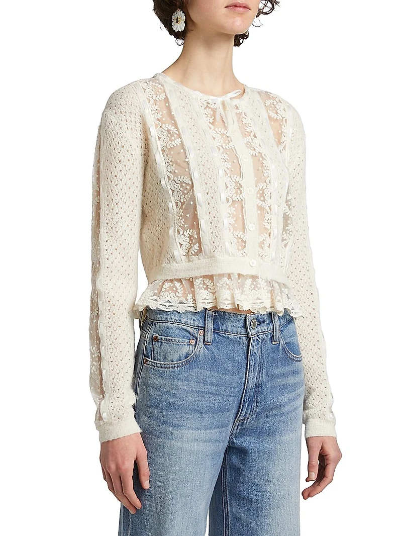 Reneley Ribbon & Lace Cardigan