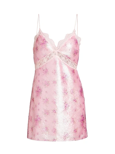 Finta Floral Sequin Minidress