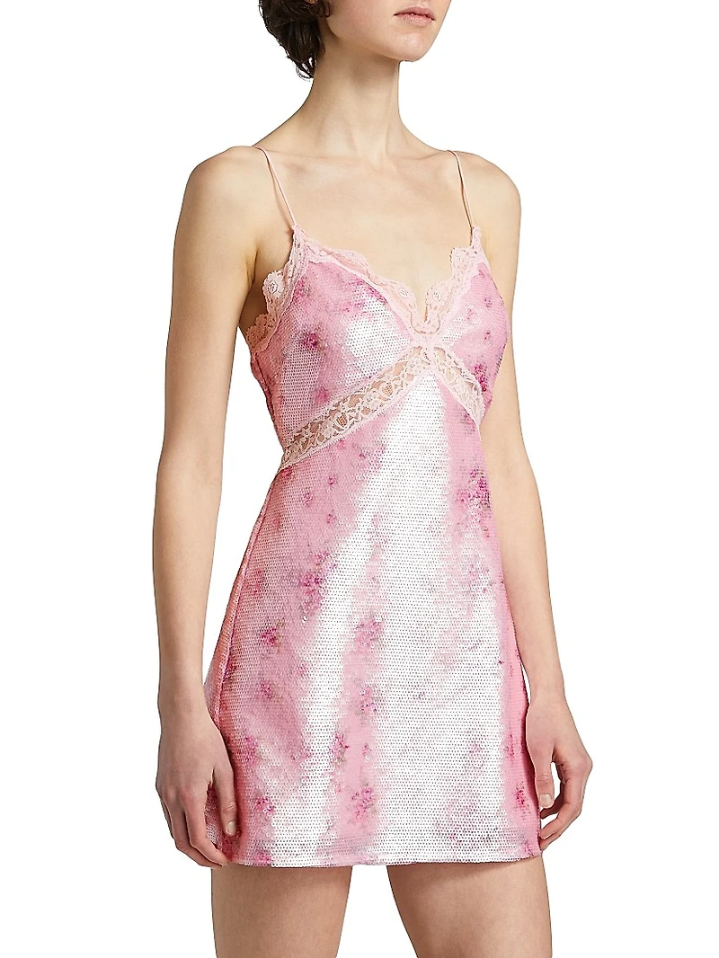 Finta Floral Sequin Minidress