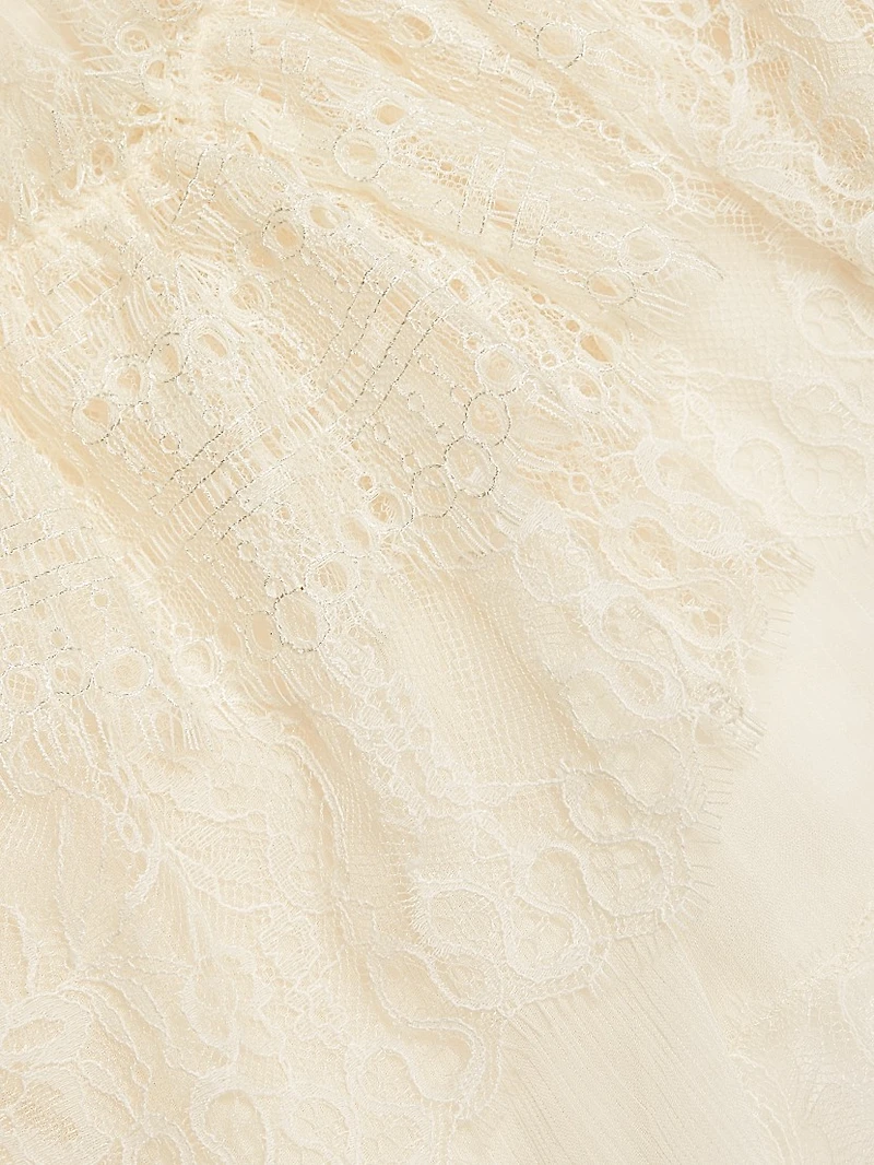 Vienne Lace Chiffon Off-The-Shoulder Top