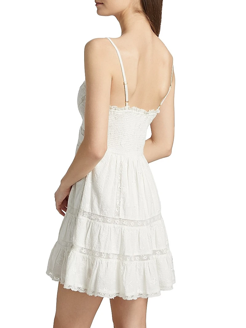 Solbina Embroidered Cotton A-Line Minidress