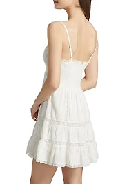 Solbina Embroidered Cotton A-Line Minidress