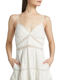 Solbina Embroidered Cotton A-Line Minidress