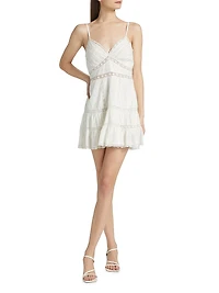 Solbina Embroidered Cotton A-Line Minidress