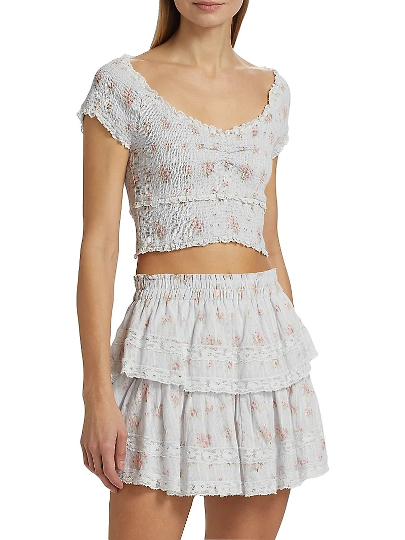 Cambron Shirred Crop Top