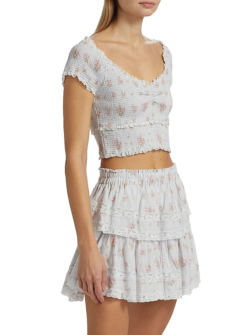 Cambron Shirred Crop Top