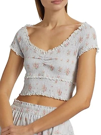 Cambron Shirred Crop Top
