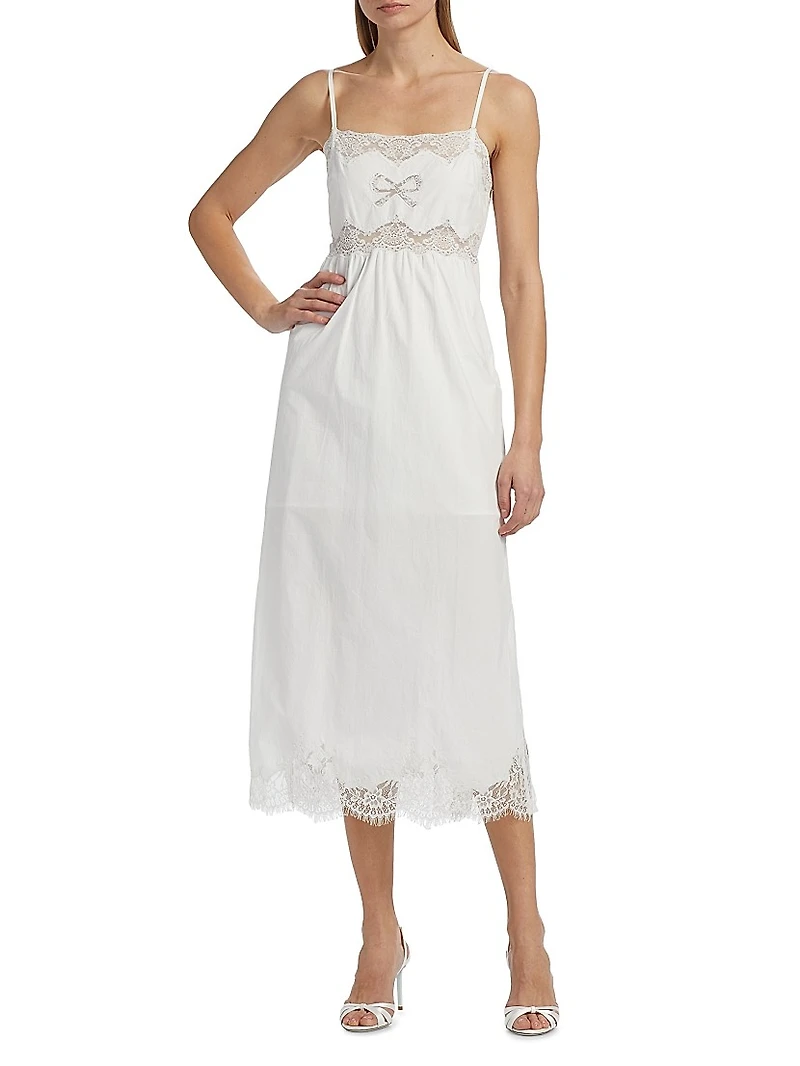 Vinca Lace-Trim Midi-Dress